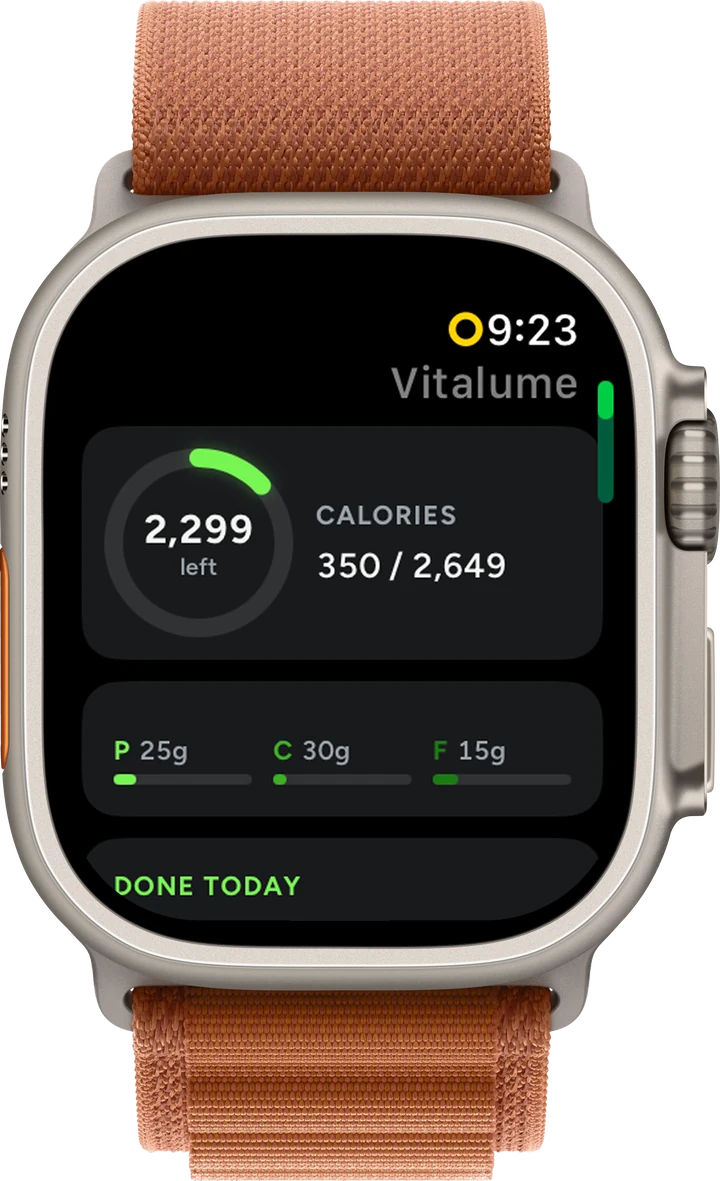Vitalume on Apple Watch: Calories left